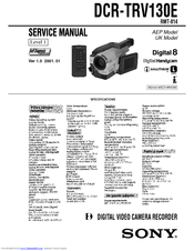Sony Digital Handycam DCR-TRV130E Service Manual