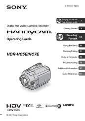 Sony Handycam HDR-HC5E Operating Manual