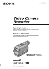 Sony Handycam Vision CCD-TRV94 Hi8 Operating Instructions Manual