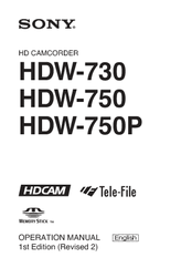 Sony HDCAM HDW-750P Operation Manual