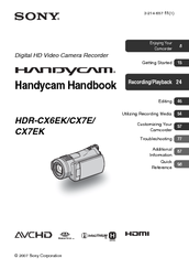 Sony Handycam HDR-CX7E Handbook