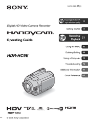 Sony Handycam HDR-HC9E Operating Manual