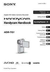 Sony Handycam HDR-TG1 Handbook