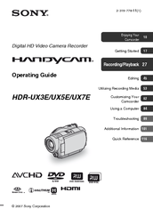 Sony Handycam HDR-UX7E Operating Manual