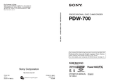 Sony PDW-700 Operation Manual