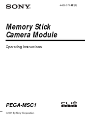 Sony PEGA-MSC1 Memory Stick Camera Module Instructions  (primary manual) Operating Instructions Manual