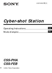 Sony CSS-FEB Operating Instructions  (primary manual) Operating Instructions Manual