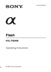 Sony HVL F58AM - High-Power Digital Camera Flash Operating Instructions Manual
