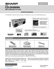 Sharp CD-DH899N Operation Manual