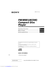 Sony CDX-C910RDS Operating Instructions Manual