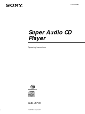 Sony SCD-CE775 Marketing Operating Instructions Manual