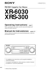 Sony XRS-300 Operating Instructions Manual