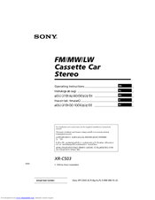 Sony XR-C503 Operating Instructions Manual