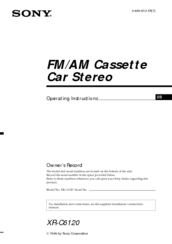 Sony XR-C6120 Operating Instructions Manual