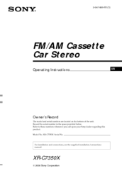 Sony XR-C7350X Operating Instructions Manual