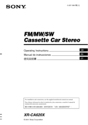 Sony XR-CA620X Operating Instructions Manual