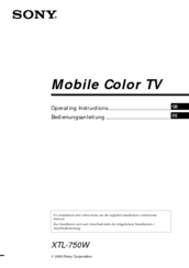 Sony XTL-750W Operating Instructions Manual