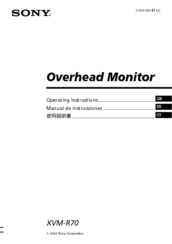 Sony XVM-R70 - Monitor Operating Instructions Manual