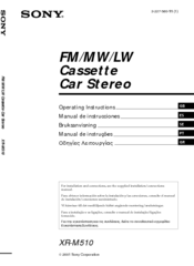 Sony Sony Car Stereo System XR-M510 Operating Instructions Manual