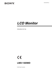 Sony LMD-1420MD Instructions For Use Manual