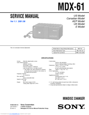 Sony MDX-61 Service Manual