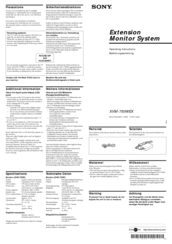 Sony XVM-750WEX Operating Instructions