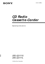 Sony CFD-CD777S Operating Instructions Manual
