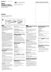 Sony Walkman WM-FX467 Operating Instructions