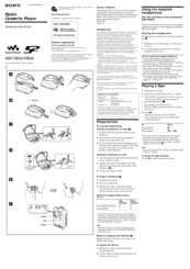 Sony WM-FS555J - Walkman Operating Instructions