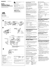 Sony Walkman WM-FX495 Operating Instructions