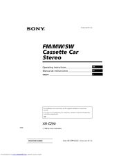 Sony XR-C290 Operating Instructions Manual