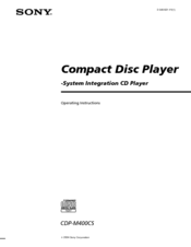 Sony CDP-M400CS/B - 400 Disc Mega Storage Unit Operating Instructions Manual