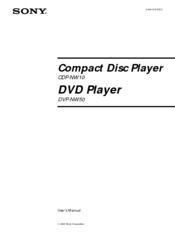 Sony DVP-NW50 - In-wall Dvd Player User Manual