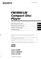 Sony CDX-C580RW Operating Instructions Manual