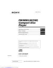 Sony CDX-C810DSP Operating Instructions Manual