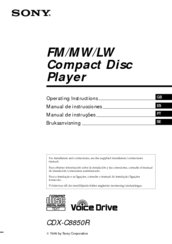 Sony CDX-C8850R Operating Instructions Manual
