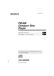 Sony CDX-S2050EE Operating Instructions Manual