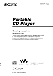 Sony CD Walkman D-CJ500 Operating Instructions Manual
