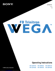 Sony FD Trinitron WEGA KV-36FV26 Operating Instructions Manual