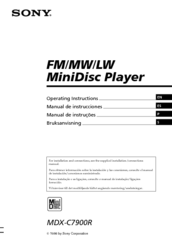 Sony MDX-C7900R Operating Instructions Manual