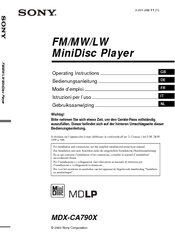 Sony MDX-CA790X Operating Instructions Manual