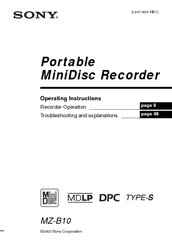 SME - SONY MZ-B10 MiniDisc Business Recorder
