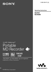 Sony MZ-M200 Hi-MD Music Transfer Version 1 for Mac  (User Manual) Operating Instructions Manual