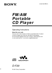 Sony Walkman D-F20 Operating Instructions Manual