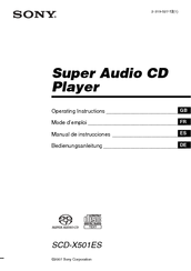 Sony SCD-X501ES Operating Instructions Manual