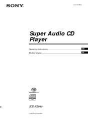 Sony SCD-XB940 Operating Instructions Manual