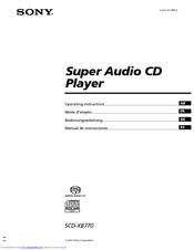 Sony SCD-XB770 Operating Instructions Manual