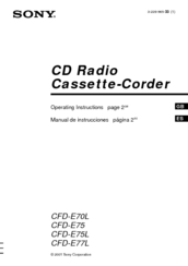 Sony CFD-E75L Operating Instructions Manual