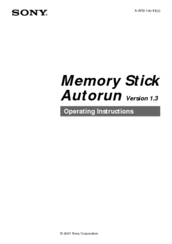Sony Memory Stick Autorun 1.3 Operating Instructions Manual
