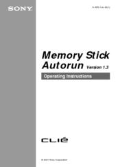 Sony Memory Stick Operating Instructions Manual
